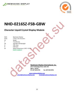 NHD-0216SZ-FSB-GBW datasheet  